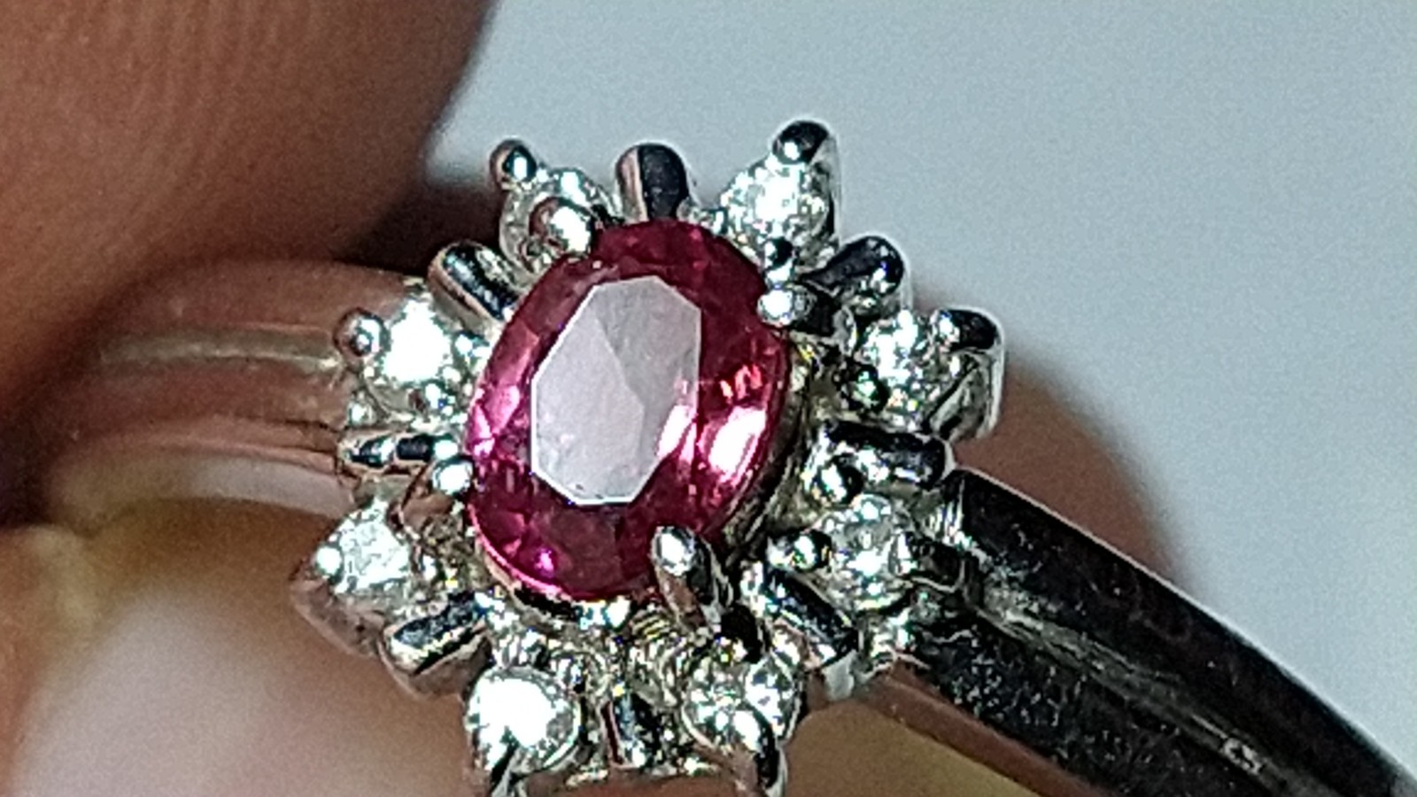 Solid platinum 0.39 carat natural ruby diamond ri… - image 9