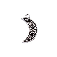 6 or 15PCS Antique Silver Tone Celtic Crescent Moon Charm Pendant GGS168