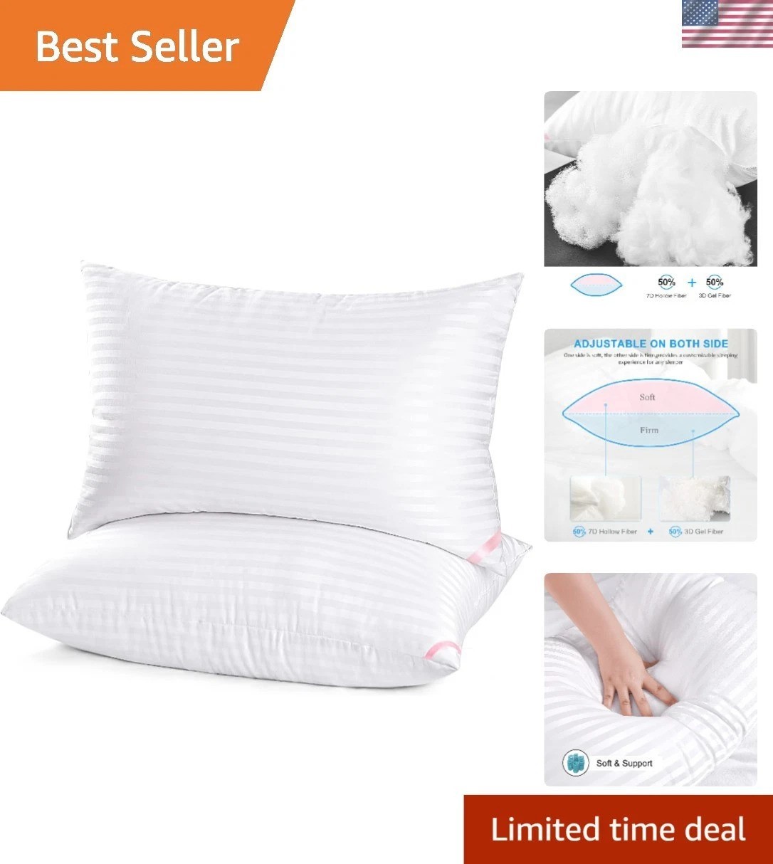 - Soft Microfiber, Perfect For All Sleep Positions