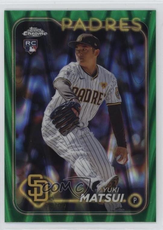 2024 Topps Chrome Green RayWave Refractor /99 Yuki Matsui #116 1pr8