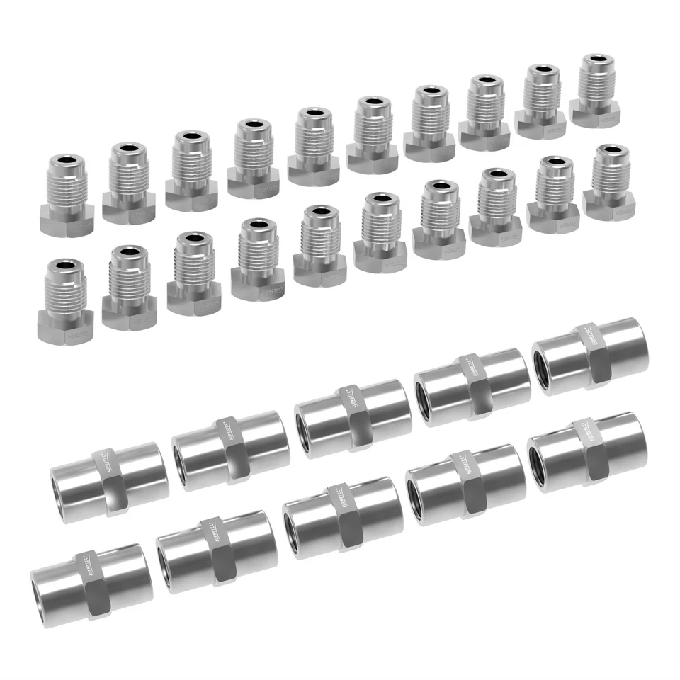 20x Verschraubung 10x Verbinder f. Bremsleitung 4,75 mm Bördel F MADE IN GERMANY - Bild 1 von 1