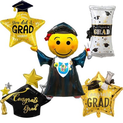 5Pcs Graduation Balloons - Large Congrats Grad Foil Balloons for Graduation D...
