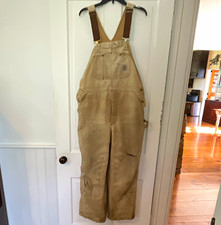 Vintage Carhartt Canvas Work Bib Overalls 80s/90s Distressed