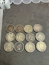 lot of 12 1859 1862 1863 copper nickel indian head cents