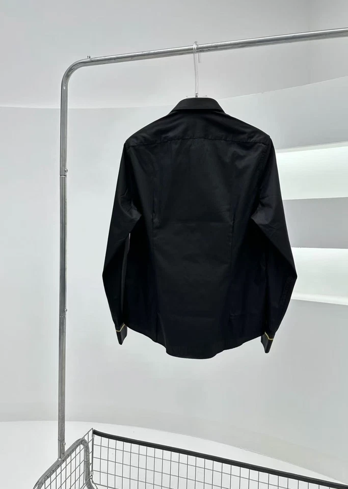 Camisas de vestir para hombre Stefano Ricci regulares de algodón negras informales de manga larga Foto 2 de 4