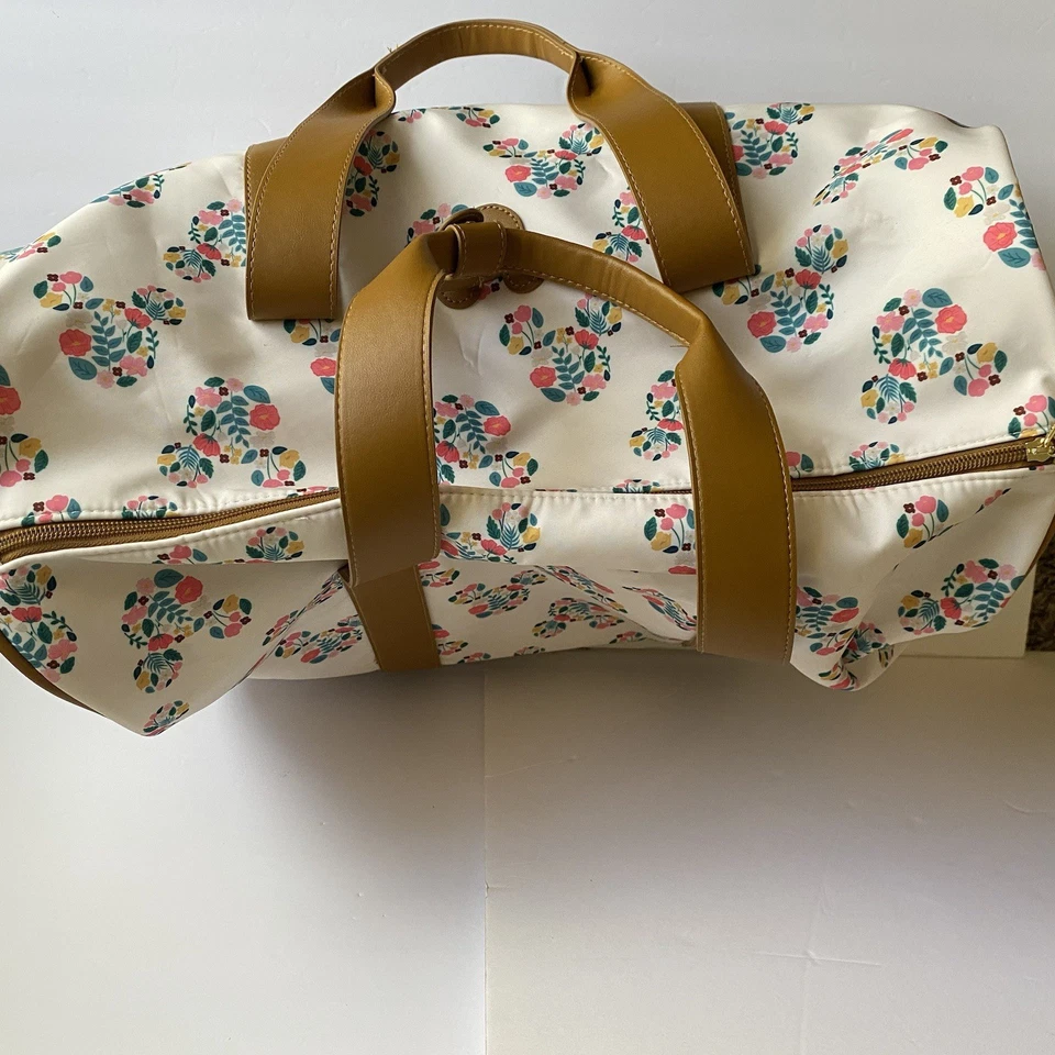 Disney Mickey Mouse Bioworld Floral Viaje Bolsa de Lona Cremallera Ruedas Mango Nuevo con Etiquetas Foto 2 de 4