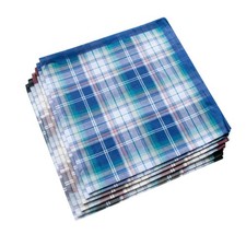 Men's 100 Cotton Handkerchiefs Soft Plaid Pocket Squares Set Daily Hankies