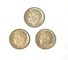 Lot of 3 Silver Roosevelt Dimes-1946, 51, 64D - Circulated