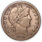 1915 Barber Half Dollar Choice Very Fine VF+/XF Coin, Old Cleaning #26607