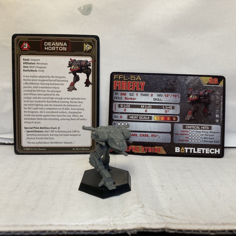 Battletech Firefly Mech Inner Sphere Miniature with cards