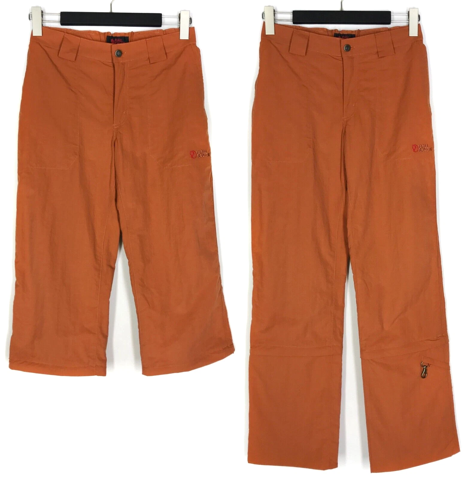 Women's FJALLRAVEN Orange Pants Polyester Hiking Tracking 3/4 Trousers Size 38