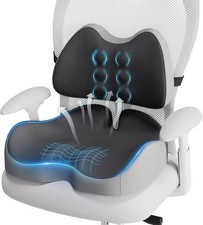 Ergonomic Memory Foam Seat Cushion Lumbar Support for Sciatica Back Pain