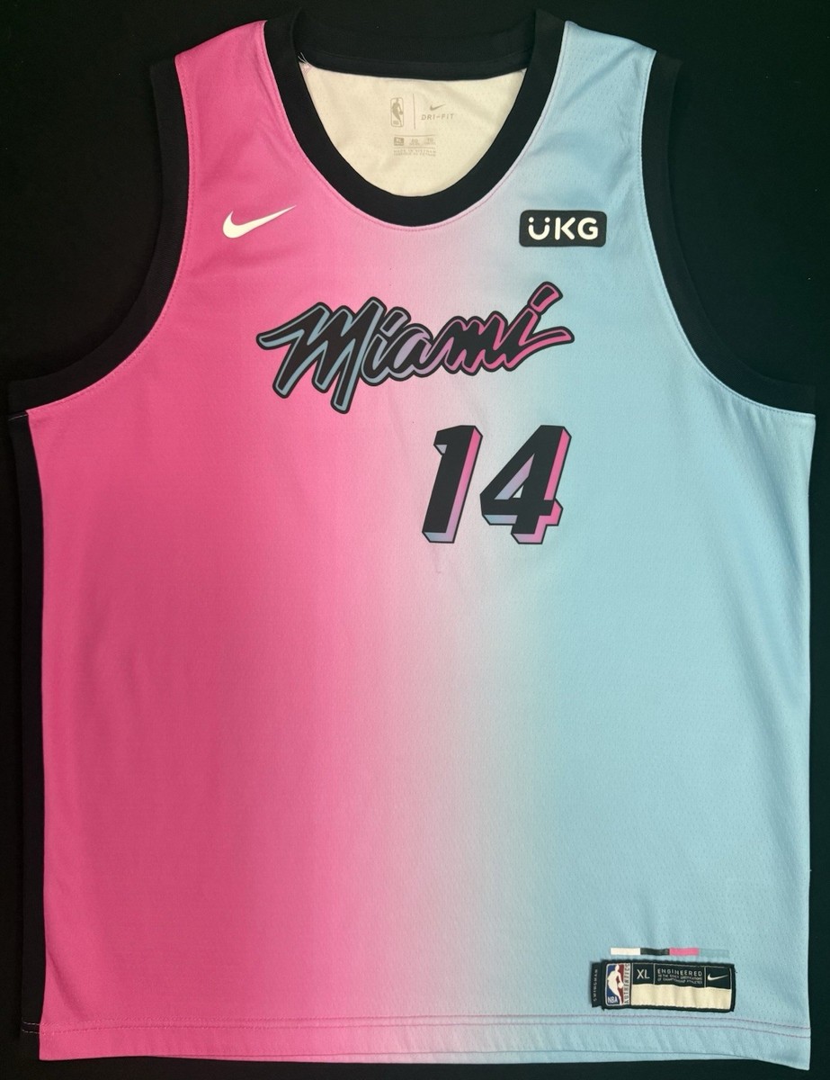 Nike Tyler Herro Miami Heat #14 Pink / Blue Vice City Swingman