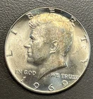 1969 D Kennedy Half Dollar / 40% Silver US Coin / 50 Cent Piece