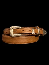 Genuine Leather Ranger Belt Western Leather Business Casual Brown Belts