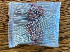 Lot of 100 New 220K ohm 10 1/2 watt 1/2W Carbon Comp Resistors TEST GOOD Qty 