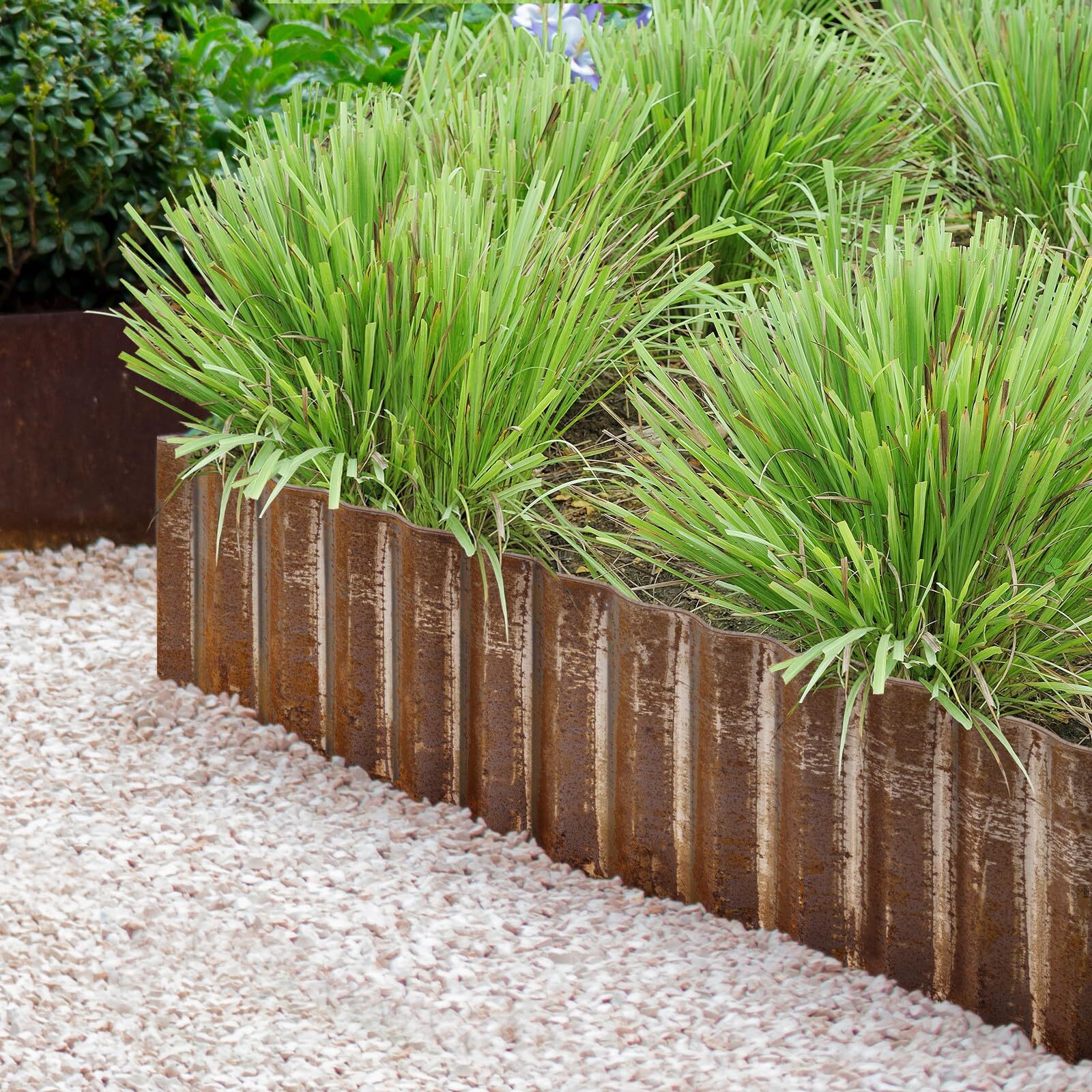 Corrugated Metal Garden Edging - Sturdy Border Perfect for DIY Flower Beds an...