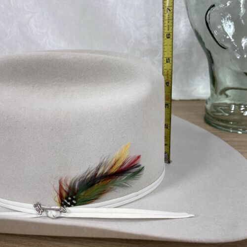 Cappello da cowboy vintage STETSON JBS 6X grigio nebbia in feltro 7 uomo BELLO - Foto 13 di 15