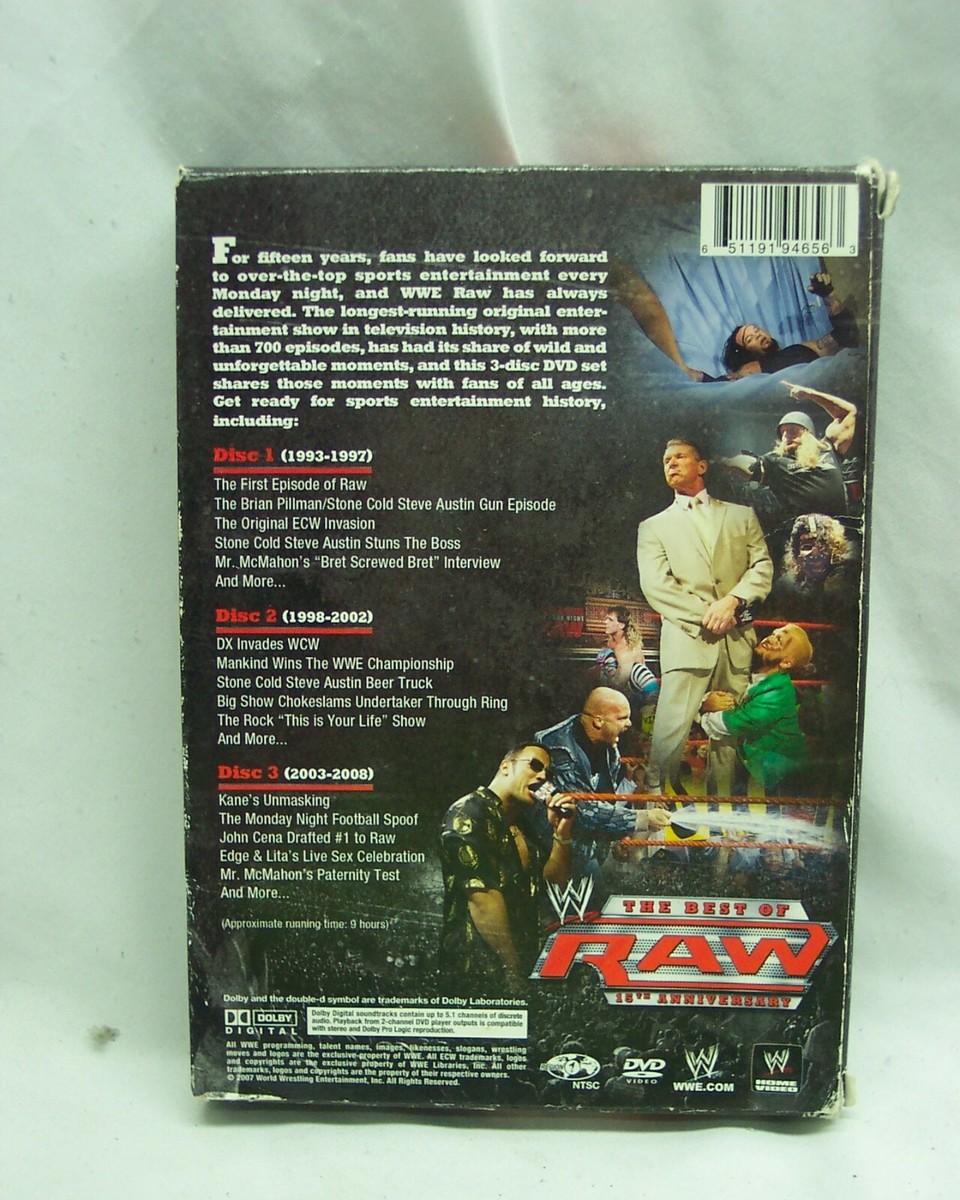 WWE The Best Of Raw 15th Anniversary DVD 3-Disc Set 1993-2008
