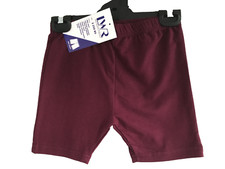 BNWT Girls Sz 4 LW Reid Maroon Elastic Waist School Sport Athletic Bike Shorts