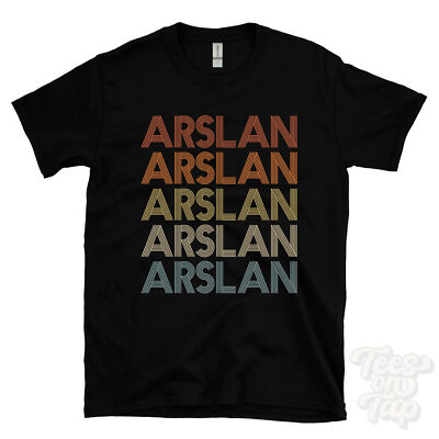 ARSLAN WIEDERHOLTES RETRO-STIL T-SHIRT Herren & Damen Neuheit cool Name Geschenk