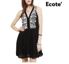 Ecote by Urban Outfitters black embroidered boho dress