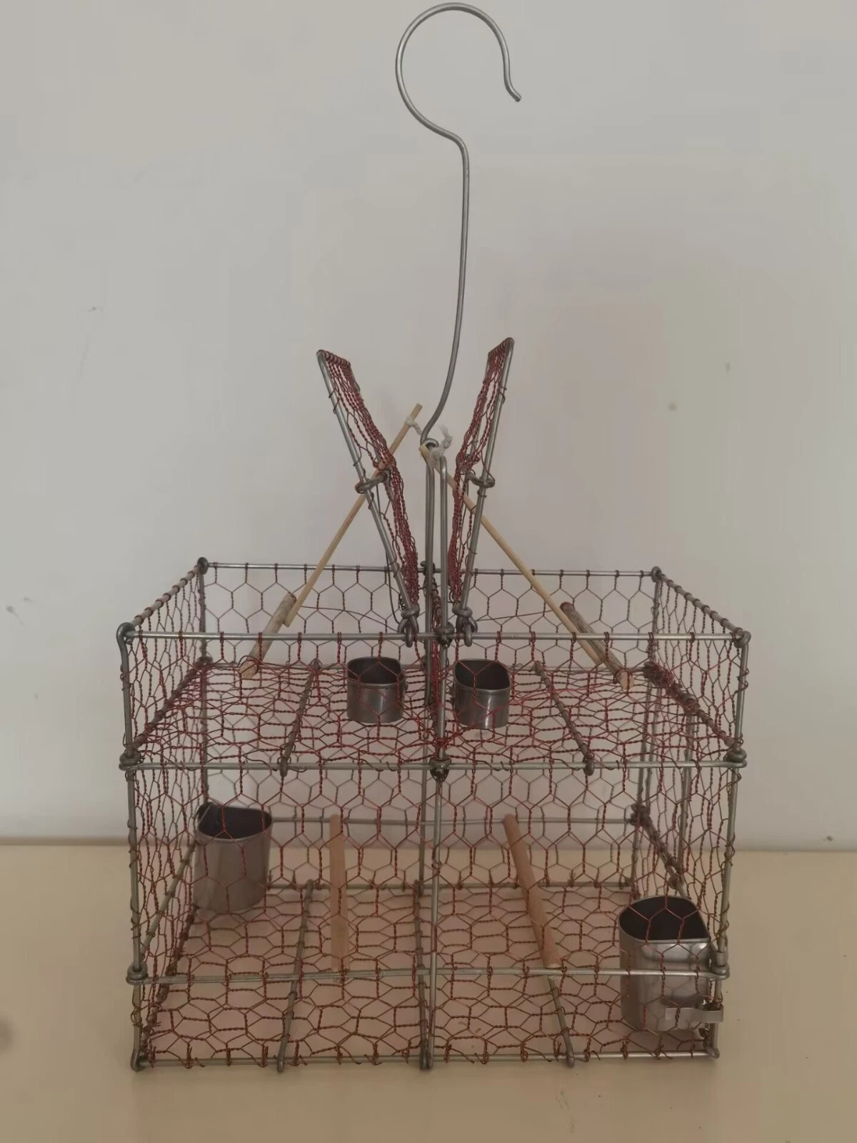 2 Doors Copper Iron Birdcage Repeating Trap Cage Hunting Escaped Bird Catch
Opens in a new window or