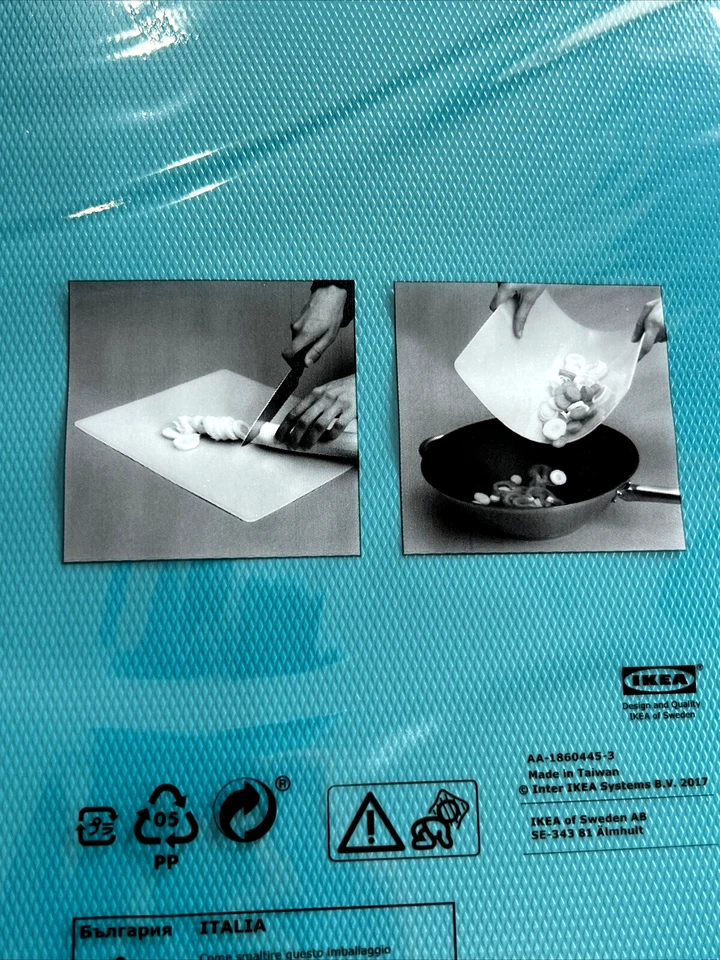 IKEA FINFORDELA Tabla de cortar/cortar flexible D-gris/turquesa 11x14" JUEGO DE 2 Foto 3 de 4