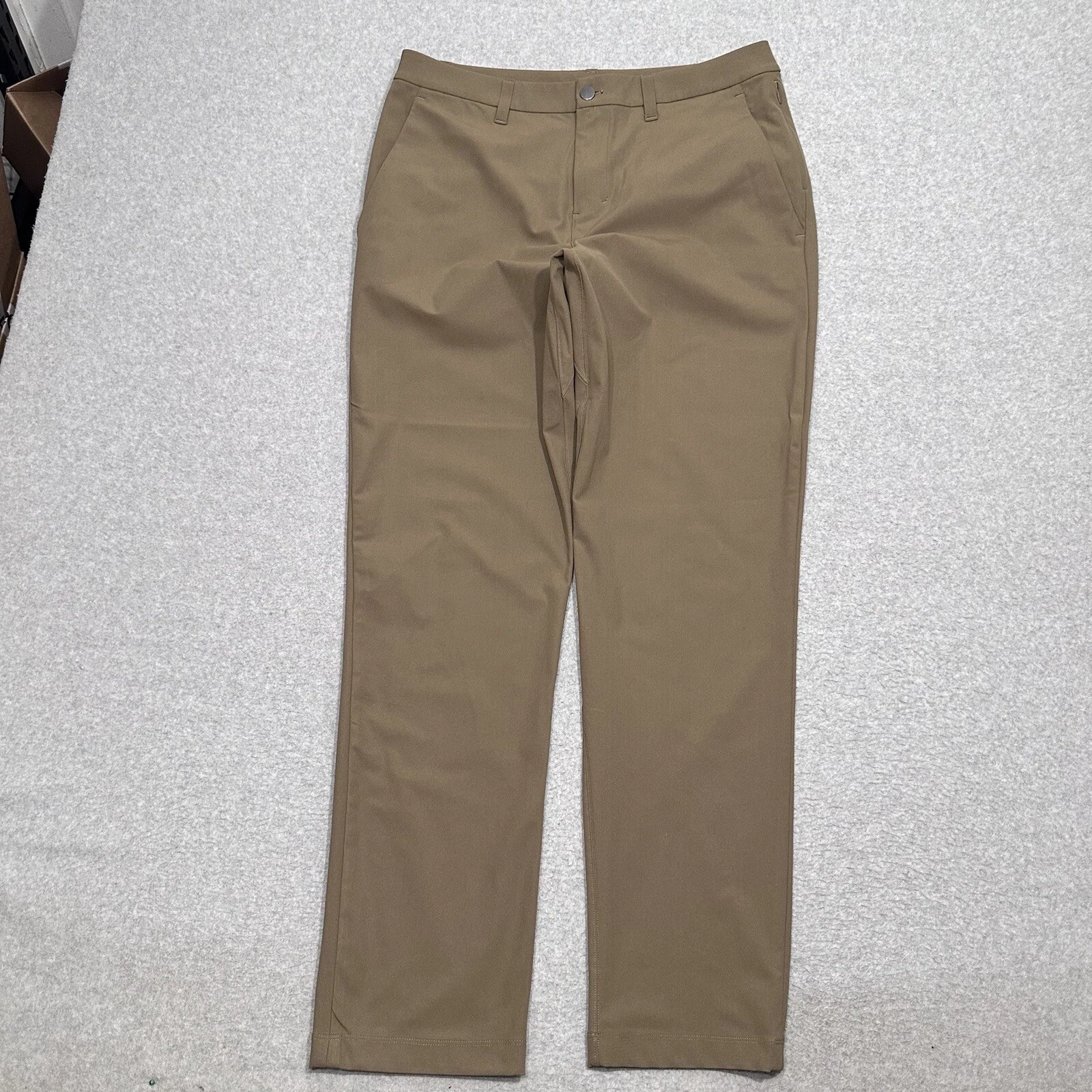 Lululemon ABC Classic Trouser Pant Men’s 32 Khaki Warpstreme Stretch(fits34x31)