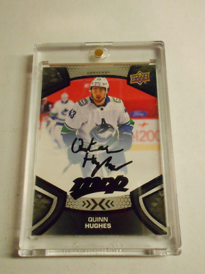 2021-22 upper deck mvp black superscript quinn hughes 5/5 SSP !!!