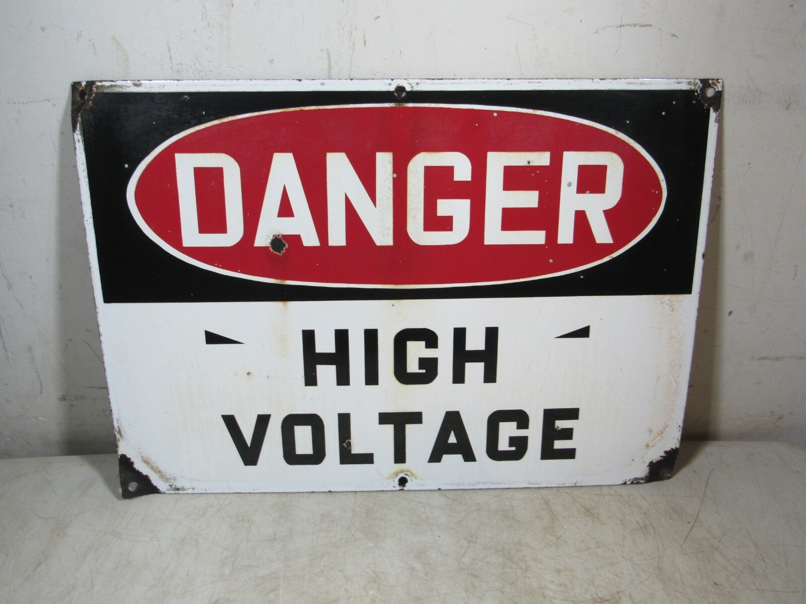 ビンテージ 琺瑯製 ホーロー DANGER 看板 黒DANGER! 看板