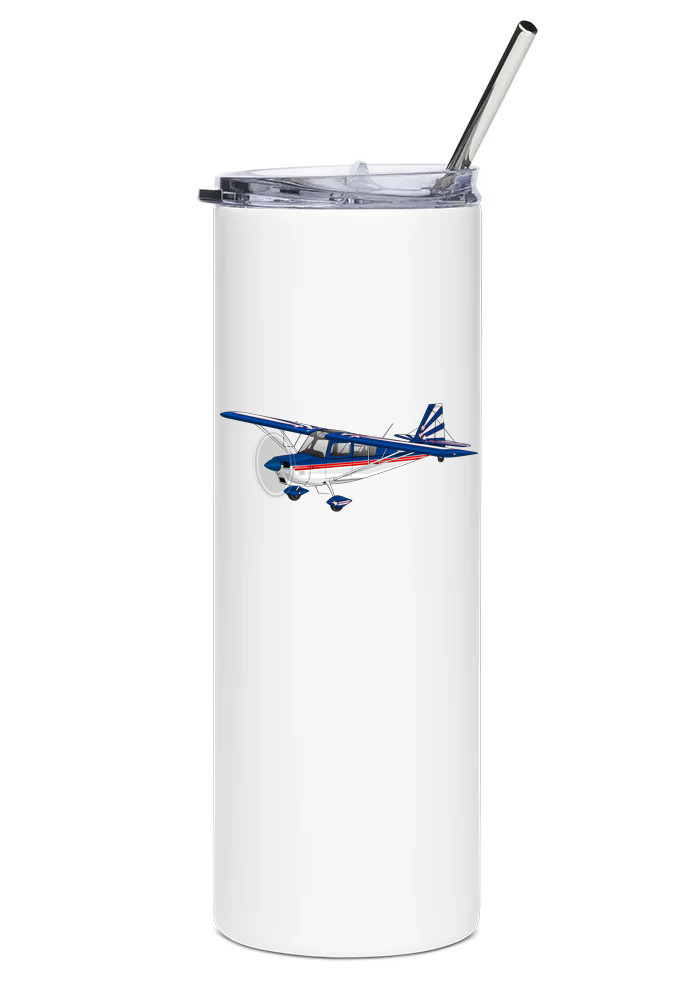 Vaso de agua Bellanca Super Decathlon de acero inoxidable con pajita - 20 oz.
