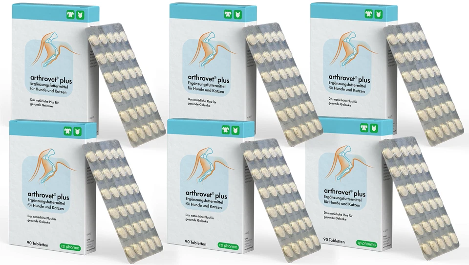 CP-PHARMA Arthrovet plus 6 x 90 Tabl. mit Grünlippmuschel und Teufelskralle Hund Gelenke