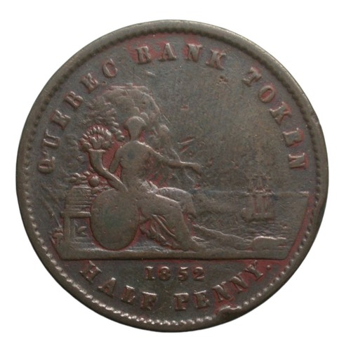 Kanada 1852 1/2 Cent Quebec Bank Medaille - Bild 2 von 2