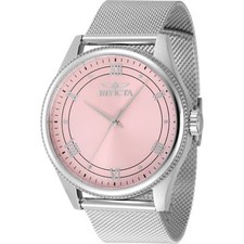 Invicta Men's Watch Celestial Quartz Pink Dial Stainless Steel Bracelet 48485