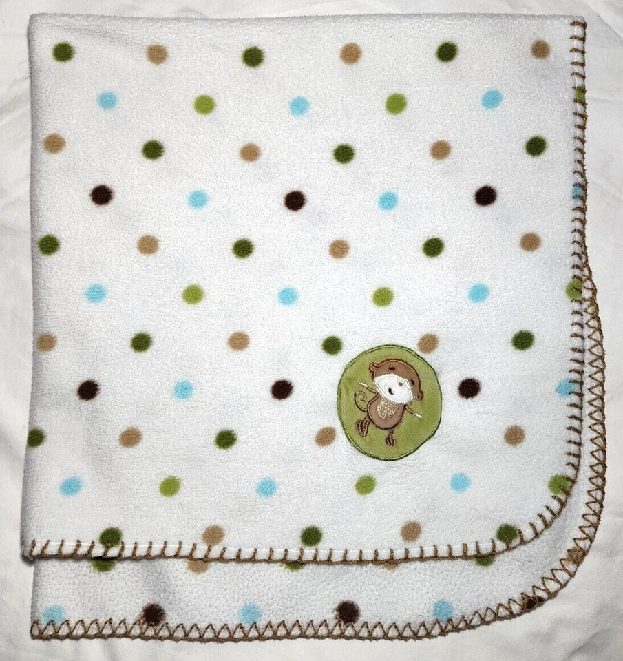 Manta de lunares mono polar bebé recién nacido beige verde difícil de encontrar azul seguridad Foto 3 de 3