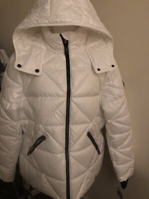 Michael Kors BBW Snow White Winter Puffer Coat MK Jacket Size XL