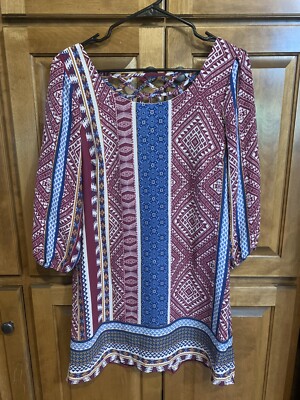 As U Wish Purple Blue Vertical Striped Cross Cross Women's Dress