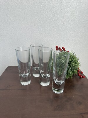 Leonardo Gilli Grappa Crystal Glass Weighted Bottom Made In Italy~SET Of 4