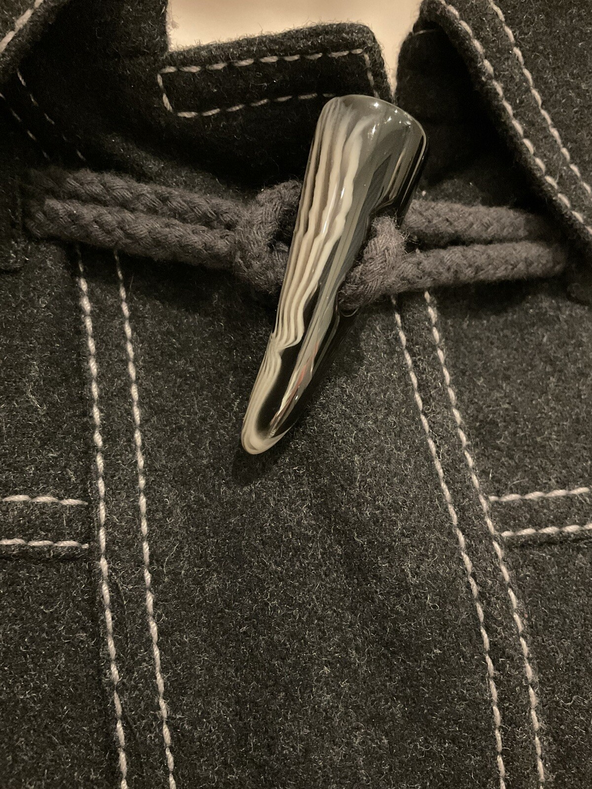 TED BAKER Black Wool Blend Swing Duffle Coat with Hood Size TB2 UKM 10/