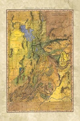127 Utah Railroads 1895 vintage historic antique map painting poster print