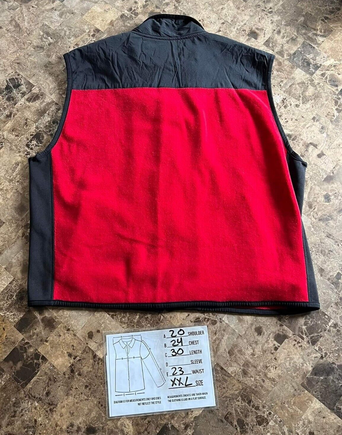 American Eagle AE Performance Red Black Fleece Ve… - image 5