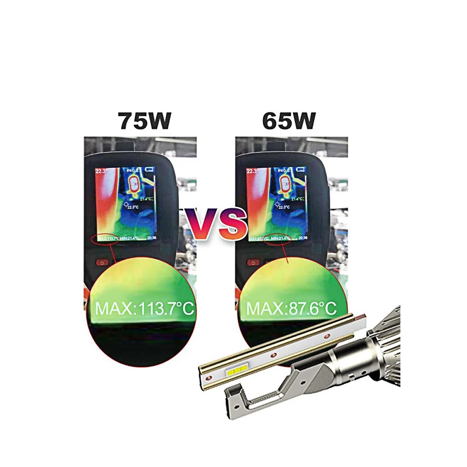 130W Car HB3/9005 LED Headlight Bulb Pure White Color Carhatke - Image 2 of 4