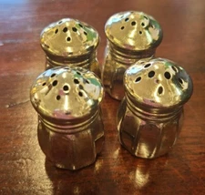 Vintage Silverplate Salt Cellars Shaker Style Marked Japan Set Of 4
