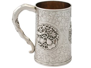Chinese Export Silver Mug Antique Circa 1850