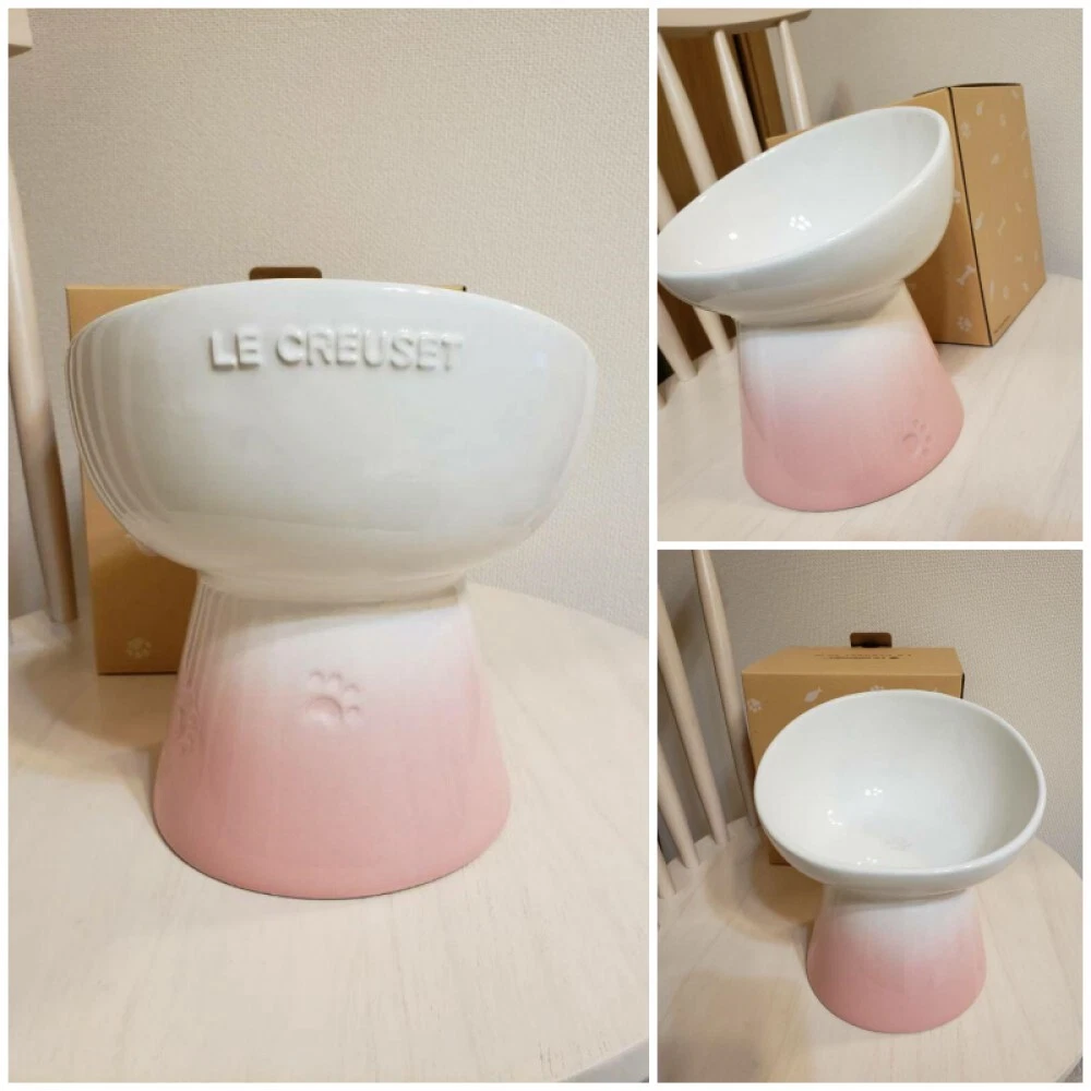 LE CREUSET High Stand Pet Bowl deep Powder pink Japan 300ml