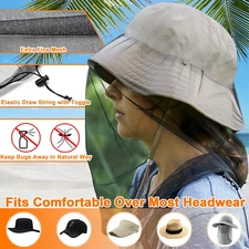 Face Mask Neck Hood, Mosquito Head Net Mesh for Bugs Gnats No-see-ums Screen.