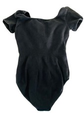 Revolution brand Short Sleeve Black Dance Gymnastics Leotard Child Medium 8/10