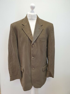 Z314 MENS HOUSE OF FRASER GREEN COTTON BLAZER SUIT JACKET UK L EU 54 UK