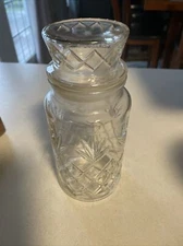 Vintage 1983 Mr. Peanut Clear Glass Canister Planters Jar With Lid EUC